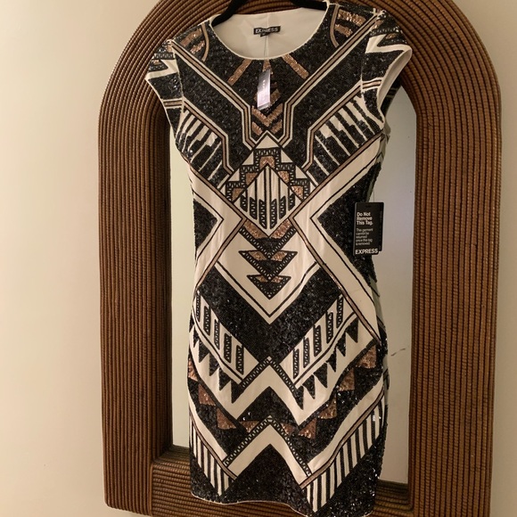 Sequined Express Dress NWT Size XS - Picture 3 of 5